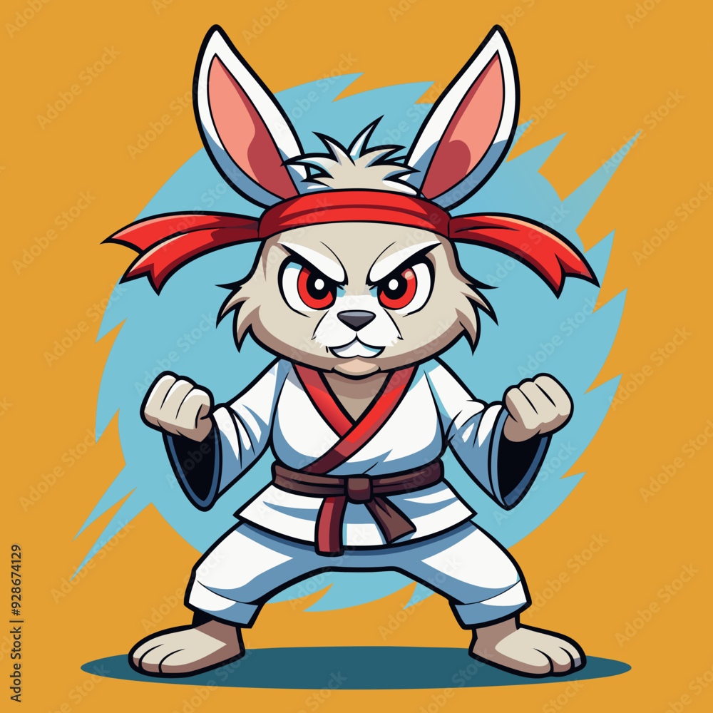rabbit cartoon karate illustration rabbit cartoon karate illustration
