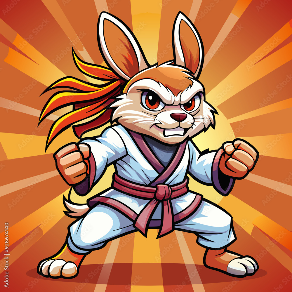 rabbit cartoon karate illustration rabbit cartoon karate illustration