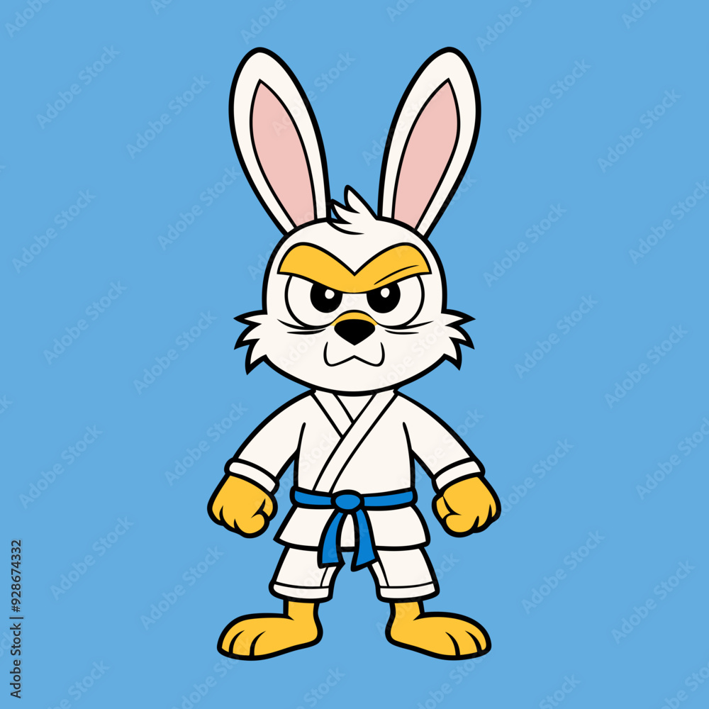 rabbit cartoon karate illustration rabbit cartoon karate illustration