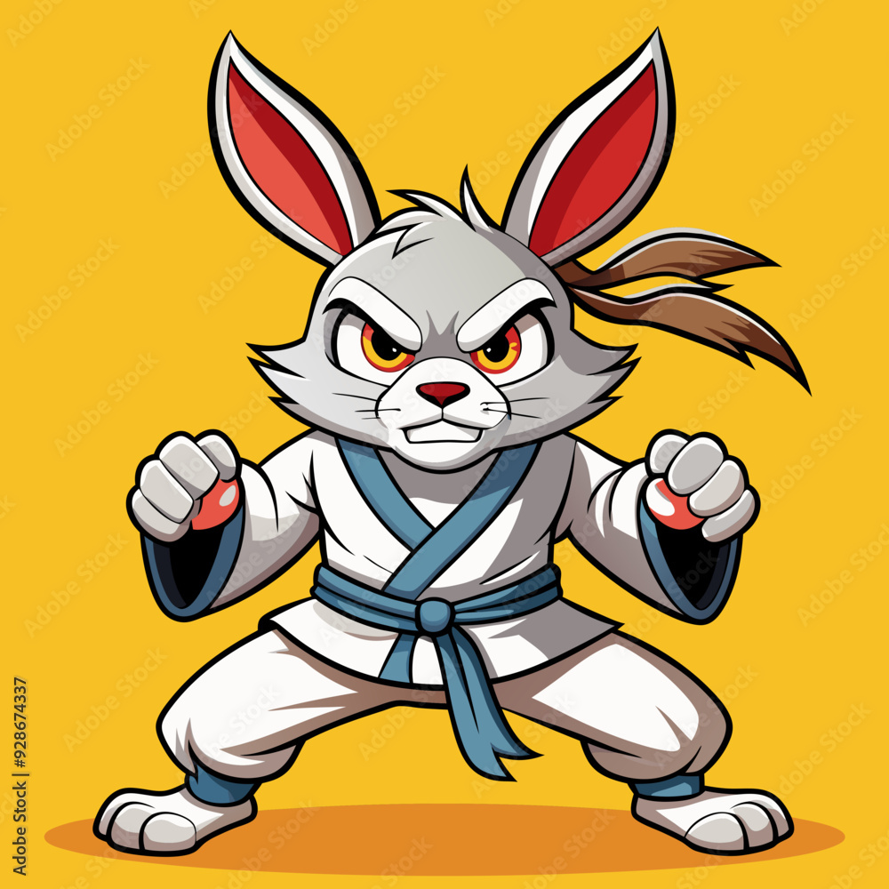 rabbit cartoon karate illustration rabbit cartoon karate illustration