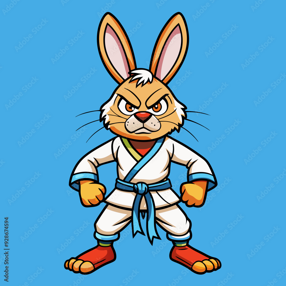 rabbit cartoon karate illustration rabbit cartoon karate illustration