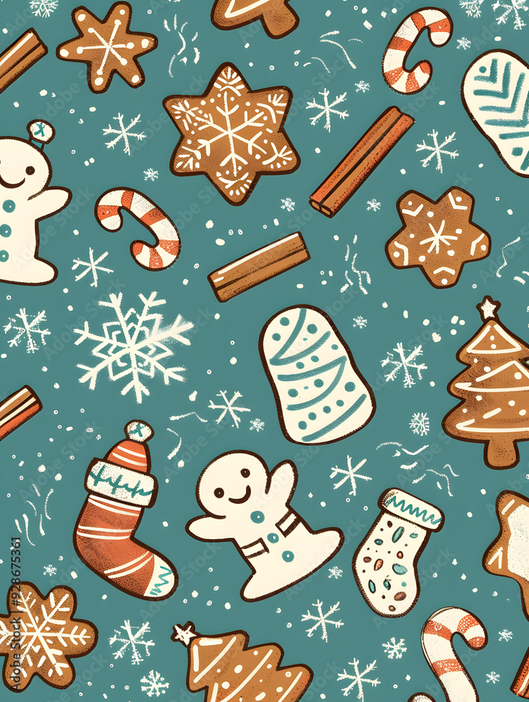 New Year's and Christmas festival cards in a 2D doodle illustrator style on pastel color backgrounds for graphic advertising. New Year's and Christmas festival cards in a 2D doodle illustrator style on pastel color backgrounds for graphic advertising.