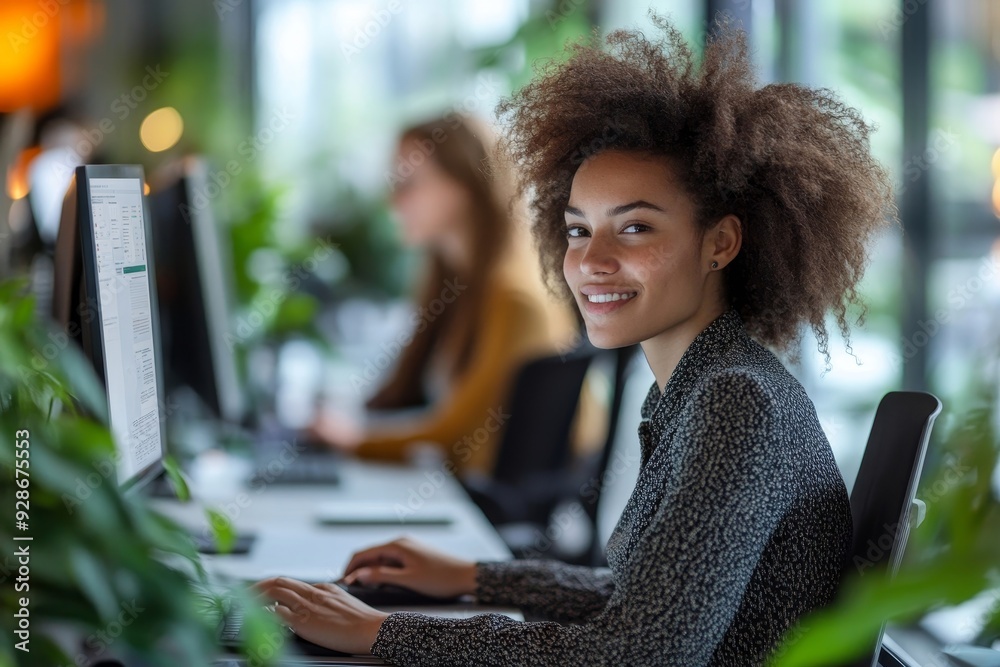 Multiracial business women working inside modern office, Generative AI Multiracial business women working inside modern office, Generative AI