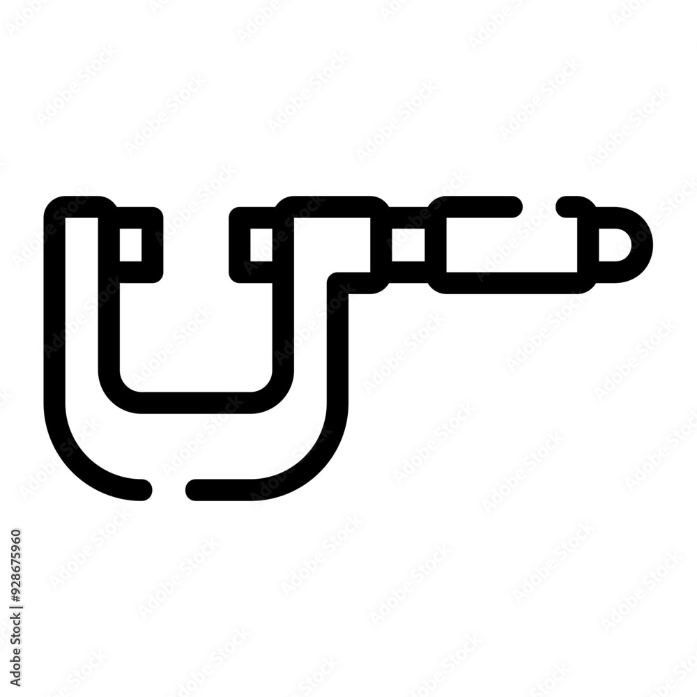 micrometer line icon micrometer line icon
