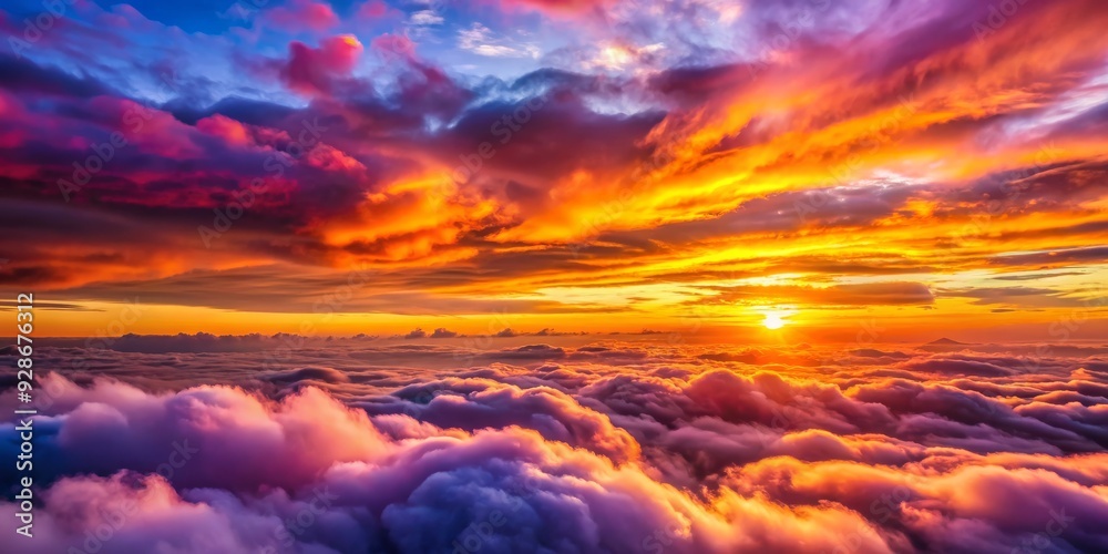 Above the Clouds, Sunset Glory, Golden Hour, Aerial View, Digital Art, sunset, clouds Above the Clouds, Sunset Glory, Golden Hour, Aerial View, Digital Art, sunset, clouds