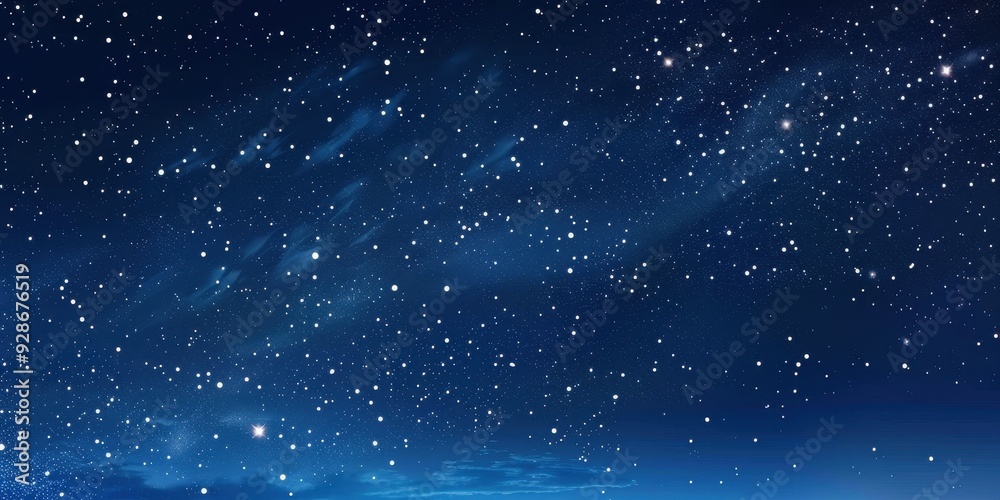 Obraz premium A stunning night sky filled with twinkling stars and deep blue hues, perfect for conveying serenity and cosmic beauty.