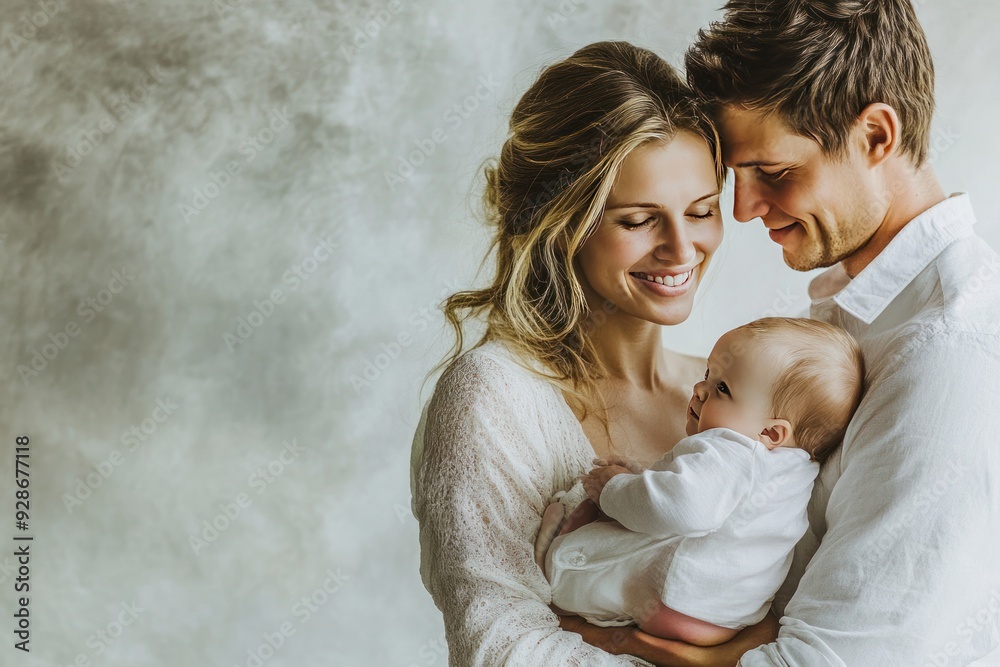 Loving Parents Holding and Looking at Their Infant Child Loving Parents Holding and Looking at Their Infant Child