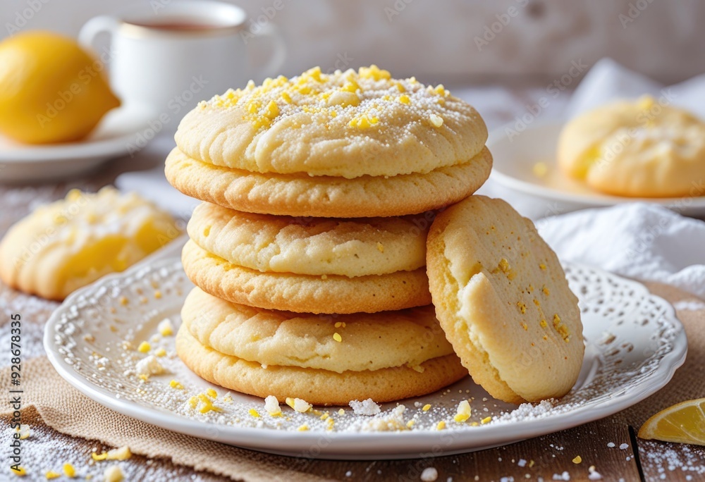 Delicious homemade lemon cookies, freshly baked. Delicious homemade lemon cookies, freshly baked.