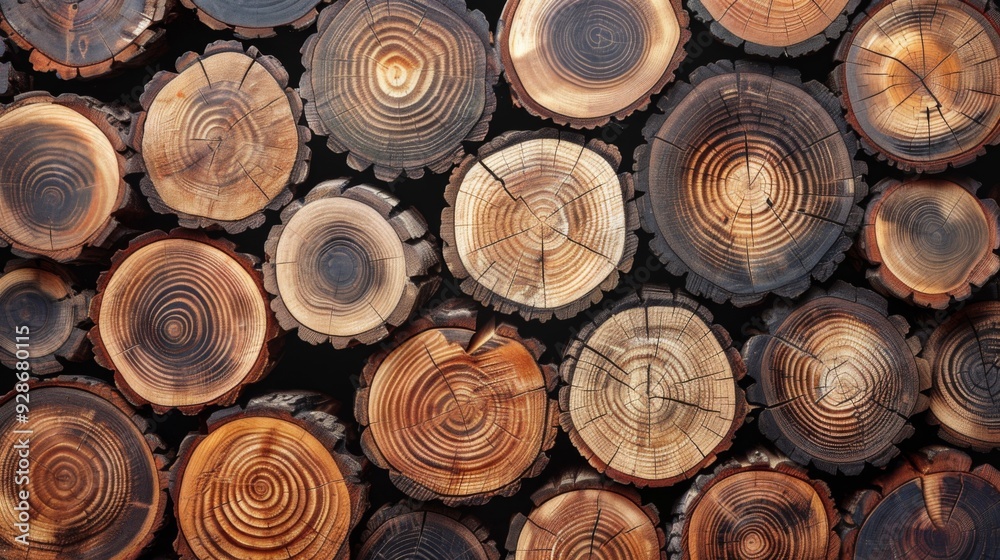 Wood stumps piles background illustration generated by ai Wood stumps piles background illustration generated by ai