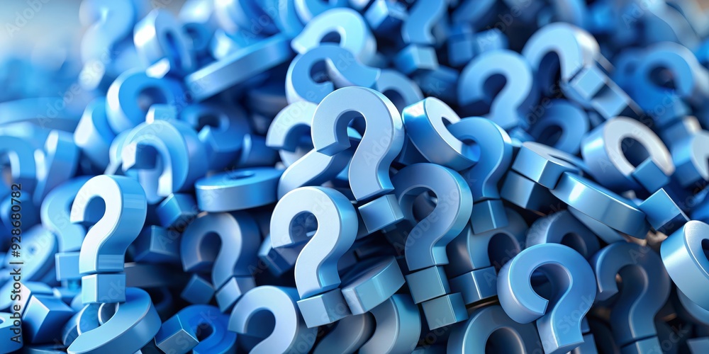 Blue Question Marks 3D Render, abstract, 3D model, question, inquiry , question mark , blue Blue Question Marks 3D Render, abstract, 3D model, question, inquiry , question mark , blue