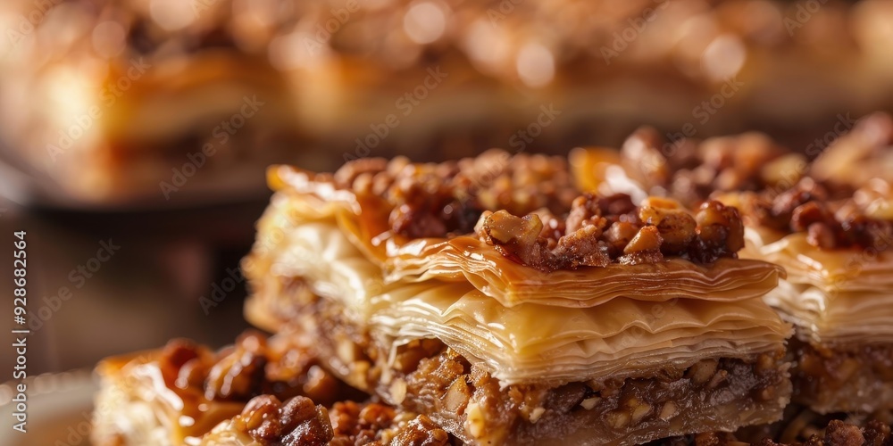 Delicious layered dessert with flaky pastry, nuts, and syrup. Perfect for celebrations and indulgent treats. A classic favorite! Delicious layered dessert with flaky pastry, nuts, and syrup. Perfect for celebrations and indulgent treats. A classic favorite!