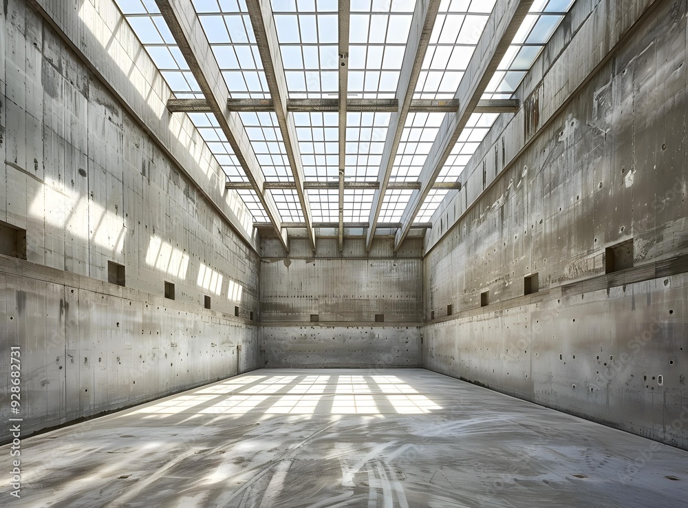 Empty Concrete Room with Skylight Empty Concrete Room with Skylight