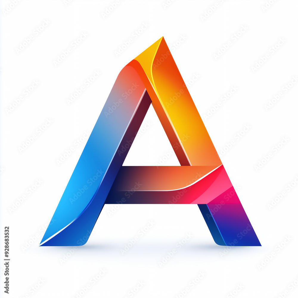 Modern Glossy 'A' Logo: Sleek Design in Blue and Orange for Corporate Branding and Visual Identity Modern Glossy 'A' Logo: Sleek Design in Blue and Orange for Corporate Branding and Visual Identity