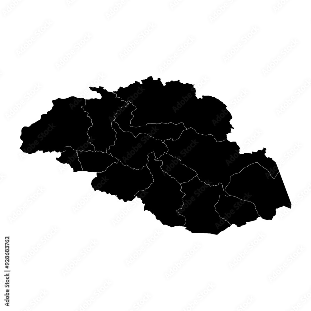 Fototapeta premium Gilgit Baltistan map with districts. Vector illustration.