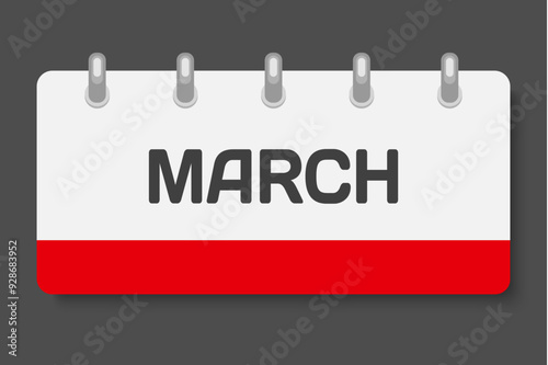 Vector template icon page calendar - March