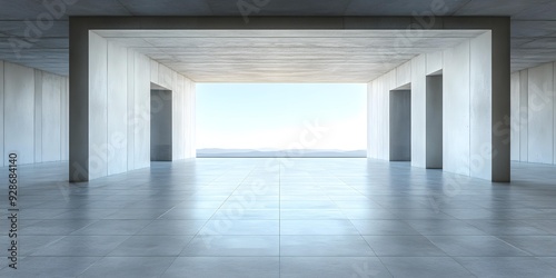 Minimalist Concrete Building with Open View photo