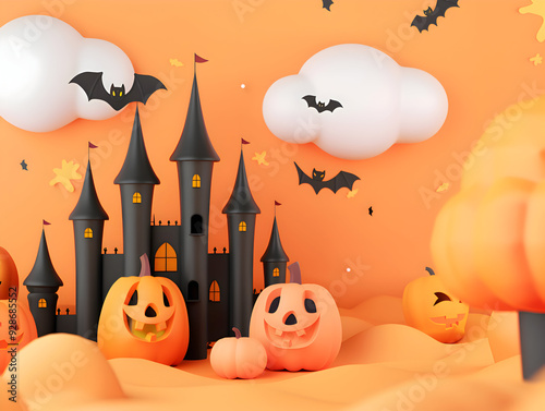 halloween background with pumpkins