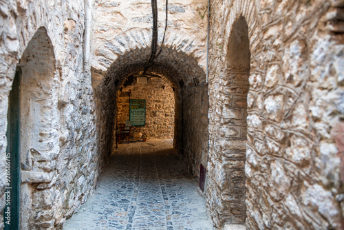 Obraz na płótnie The old village of Mesta is one of the main Mastihochoria villages in Chios, Greece.Chios stone houses, streets. w salonie