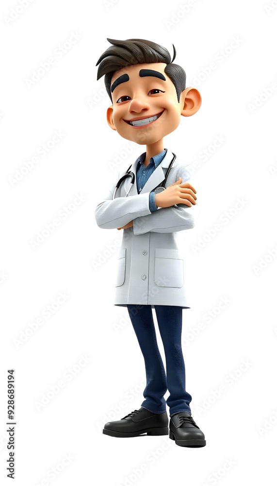 3d illustration of a doctor using stethoscope 3d illustration of a doctor using stethoscope