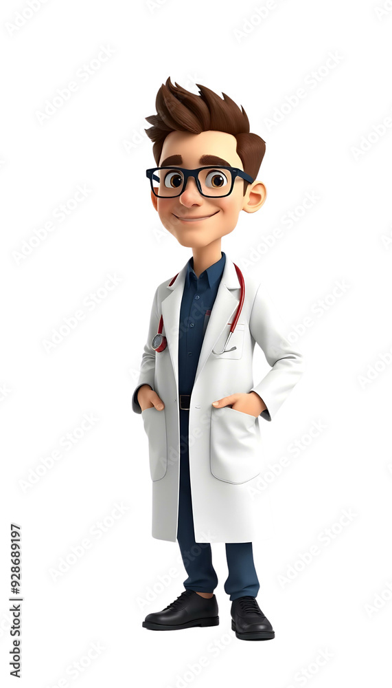 3d illustration of a doctor using stethoscope 3d illustration of a doctor using stethoscope