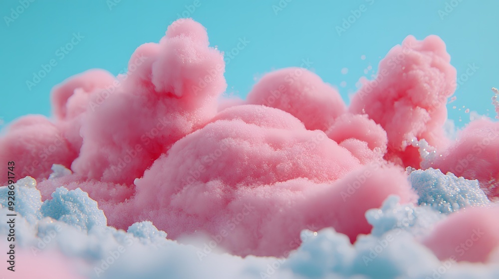 Abstract Pink and Blue Clouds of Cotton Abstract Pink and Blue Clouds of Cotton