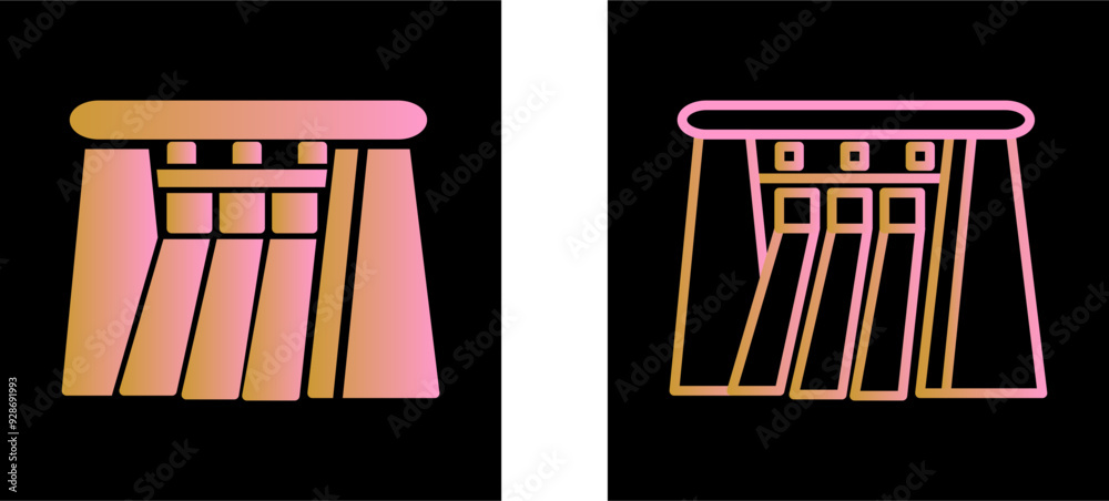 Water Dam Vector Icon Water Dam Vector Icon