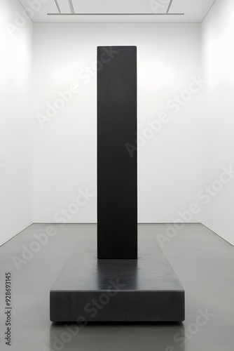 Wallpaper Mural Black Sculpture in Minimalist Gallery Setting Torontodigital.ca