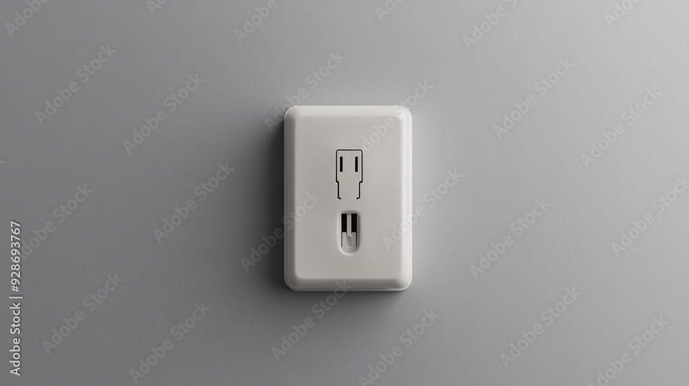 White Electrical Outlet on Grey Wall White Electrical Outlet on Grey Wall