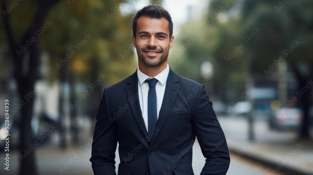 A cheerful businessman in a formal suit smiling confidently at the camera, A cheerful businessman in a formal suit smiling confidently at the camera,