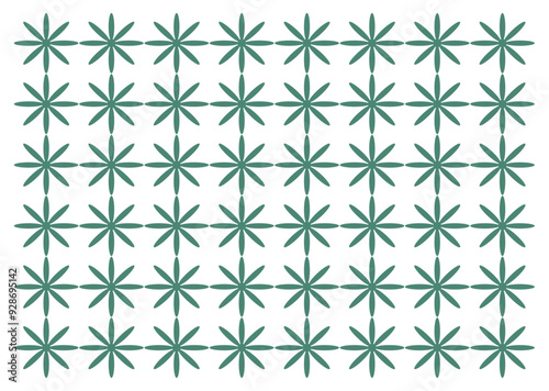 seamless geometric pattern with green  flower