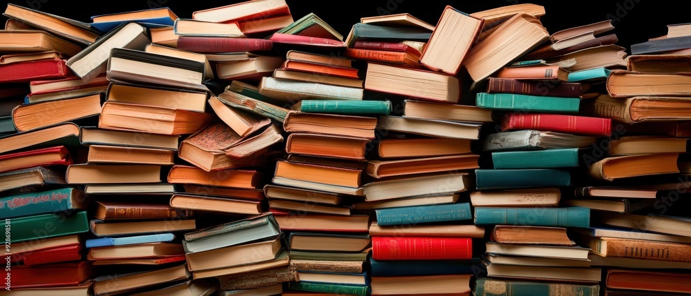 A vibrant collection of stacked books showcasing diverse colors and textures, ideal for education and literature themes. A vibrant collection of stacked books showcasing diverse colors and textures, ideal for education and literature themes.