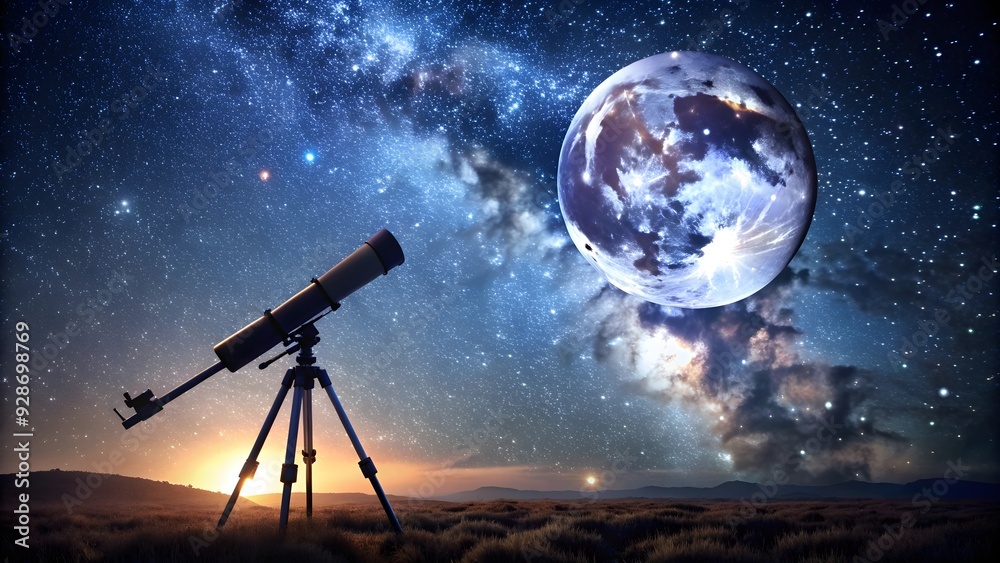 Night sky with moon and stars shining, of telescope, night sky, moon, stars, shining, telescope, astronomy, celestial Night sky with moon and stars shining, of telescope, night sky, moon, stars, shining, telescope, astronomy, celestial