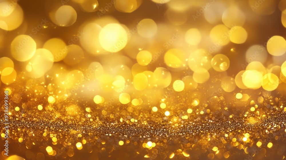 A shimmering golden background with bokeh lights, ideal for festive designs and celebrations. A shimmering golden background with bokeh lights, ideal for festive designs and celebrations.