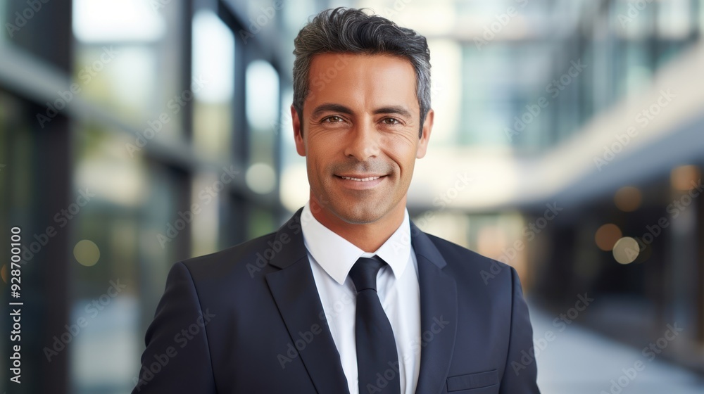 A poised business leader with a confident smile, A poised business leader with a confident smile,