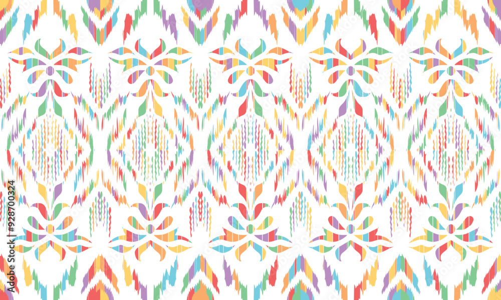 Abstract Ikat pattern with seamless design, perfect for ethnic-themed backgrounds, curtains, carpets, wallpapers, clothing, and decorations. Ideal for wrapping paper, batik, and other creative uses. Abstract Ikat pattern with seamless design, perfect for ethnic-themed backgrounds, curtains, carpets, wallpapers, clothing, and decorations. Ideal for wrapping paper, batik, and other creative uses.