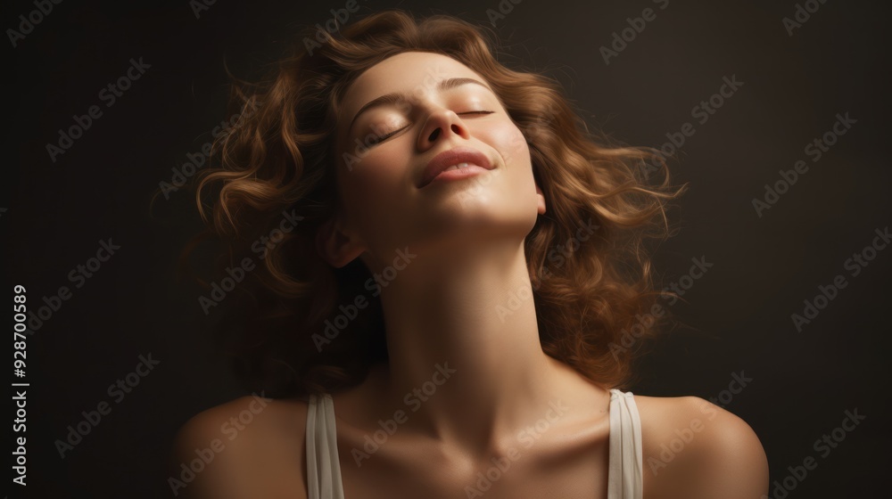 A relaxed woman with closed eyes A relaxed woman with closed eyes