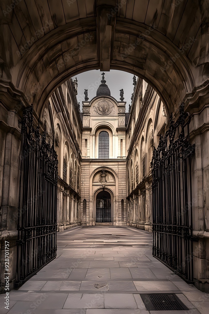 Old Stone Archway Leading to Courtyard of Building Old Stone Archway Leading to Courtyard of Building