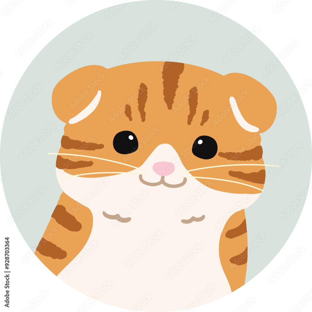 Simple and cute circle icon Scottish Fold Cat Simple and cute circle icon Scottish Fold Cat