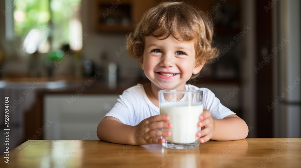 A young child enjoying a glass of milk, A young child enjoying a glass of milk,