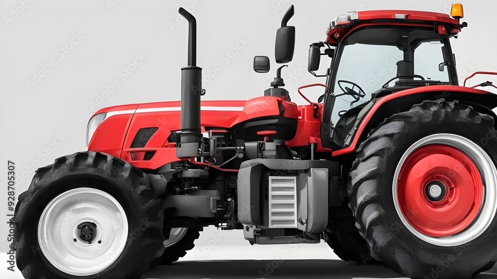 Obraz premium red tractor