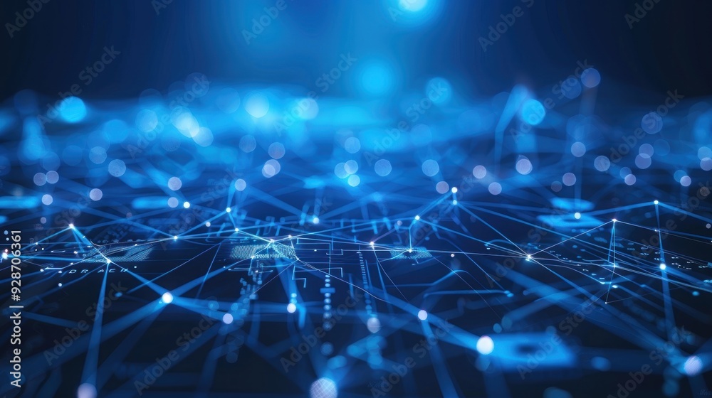 Obraz premium Abstract Digital Network with Glowing Connections