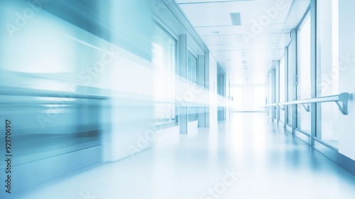 Wallpaper Mural Blurred blue-toned hospital corridor creating an abstract,  Torontodigital.ca