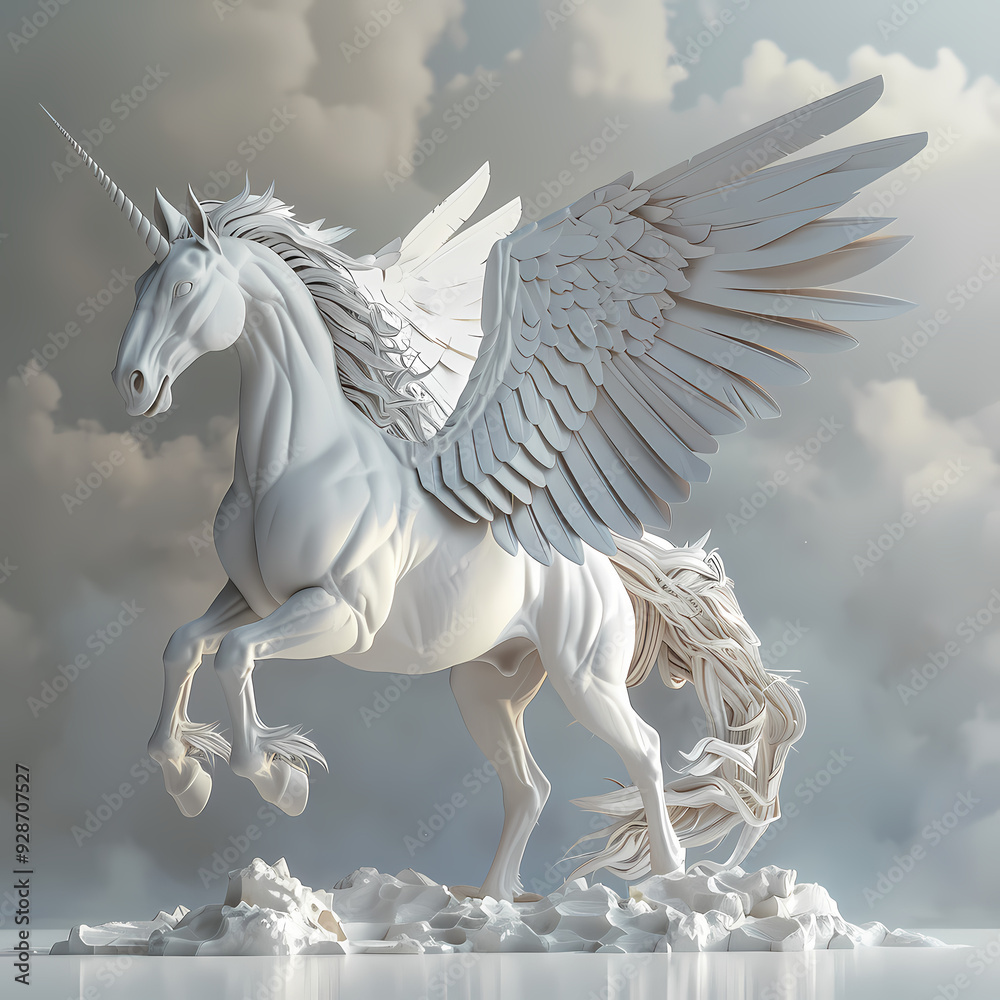 3D Pegasus vector image 3D Pegasus vector image
