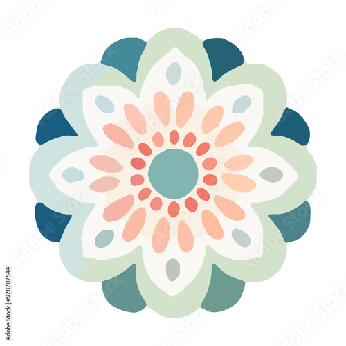 watercolor Mandala. Delicate watercolor flower mandala, Floral Watercolor Mandala Clipart, watercolor illustration of Muslim mandala Ramadan concept, Handcrafted Mandal PNG