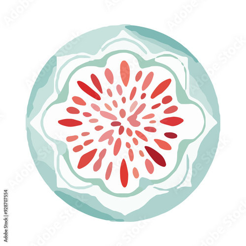watercolor Mandala. Delicate watercolor flower mandala, Floral Watercolor Mandala Clipart, watercolor illustration of Muslim mandala Ramadan concept, Handcrafted Mandal PNG