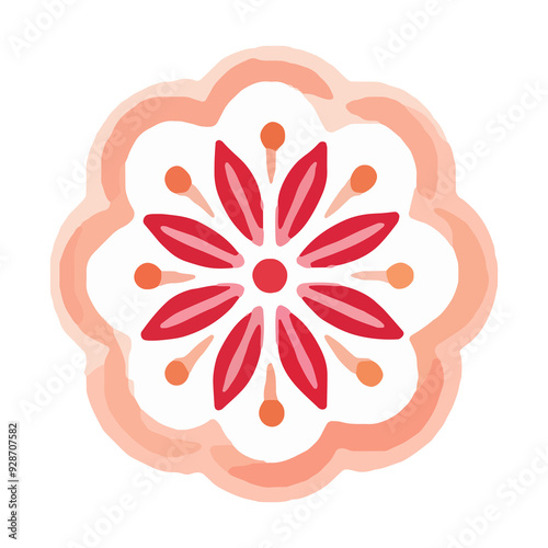 watercolor Mandala. Delicate watercolor flower mandala, Floral Watercolor Mandala Clipart, watercolor illustration of Muslim mandala Ramadan concept, Handcrafted Mandal PNG