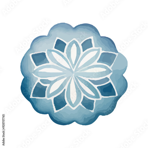 watercolor Mandala. Delicate watercolor flower mandala, Floral Watercolor Mandala Clipart, watercolor illustration of Muslim mandala Ramadan concept, Handcrafted Mandal PNG