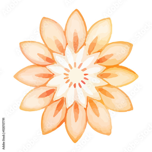 watercolor Mandala. Delicate watercolor flower mandala, Floral Watercolor Mandala Clipart, watercolor illustration of Muslim mandala Ramadan concept, Handcrafted Mandal PNG