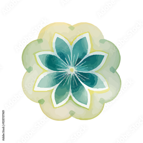 watercolor Mandala. Delicate watercolor flower mandala, Floral Watercolor Mandala Clipart, watercolor illustration of Muslim mandala Ramadan concept, Handcrafted Mandal PNG
