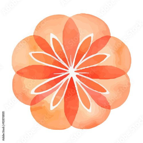 watercolor Mandala. Delicate watercolor flower mandala, Floral Watercolor Mandala Clipart, watercolor illustration of Muslim mandala Ramadan concept, Handcrafted Mandal PNG